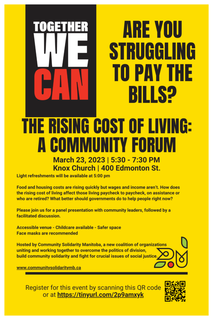 Cost of Living Poster March 23 Knox church
